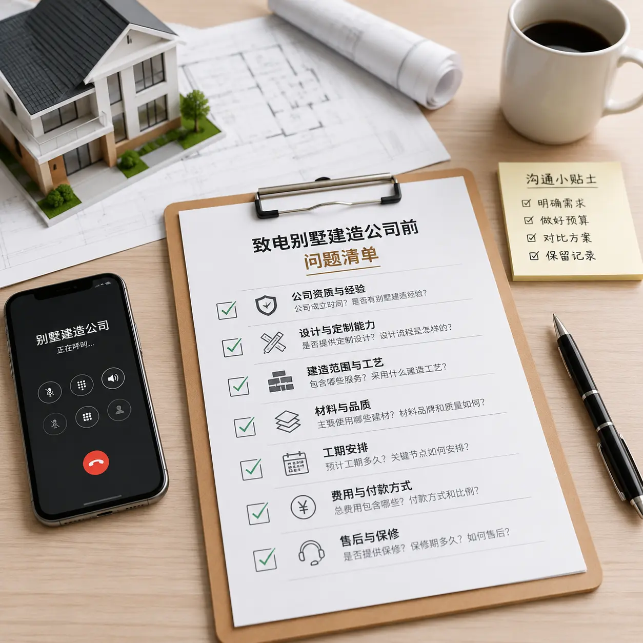 在黔东南拨打别墅建造公司电话前的准备工作
